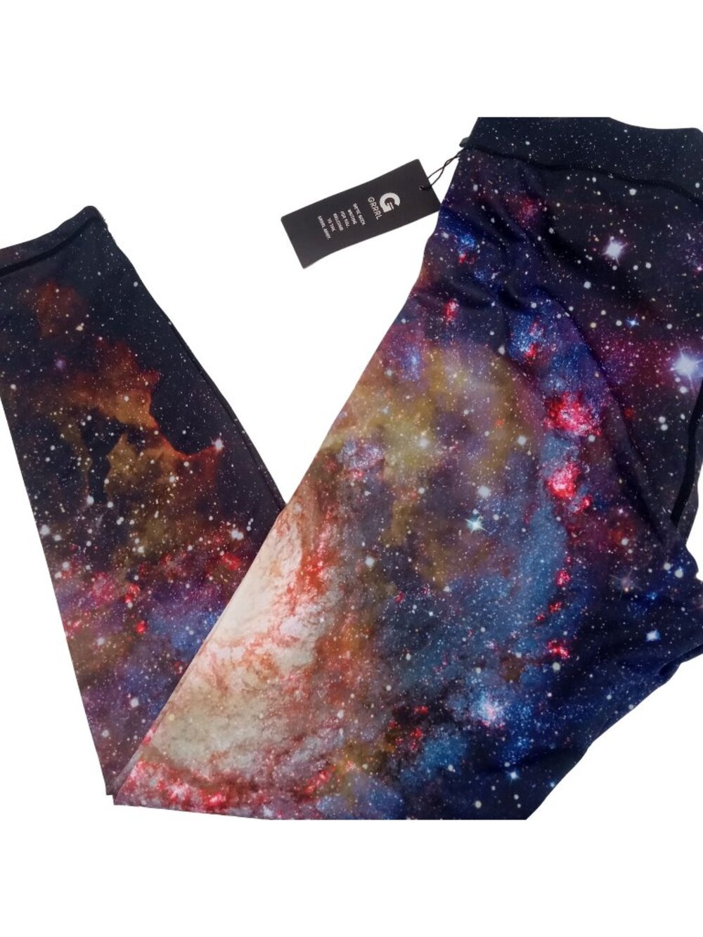NWT GRRRL Womens Galactic Celestial Leggings XXL Gym Athletic Space Galaxy Heidi